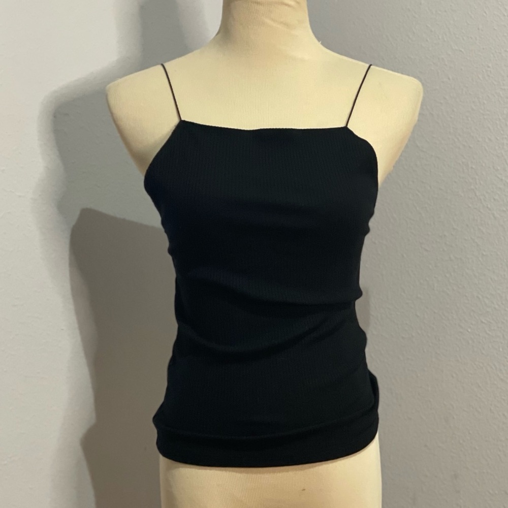 Reformation Jeans Black Thin Strap Low Back Top size Large